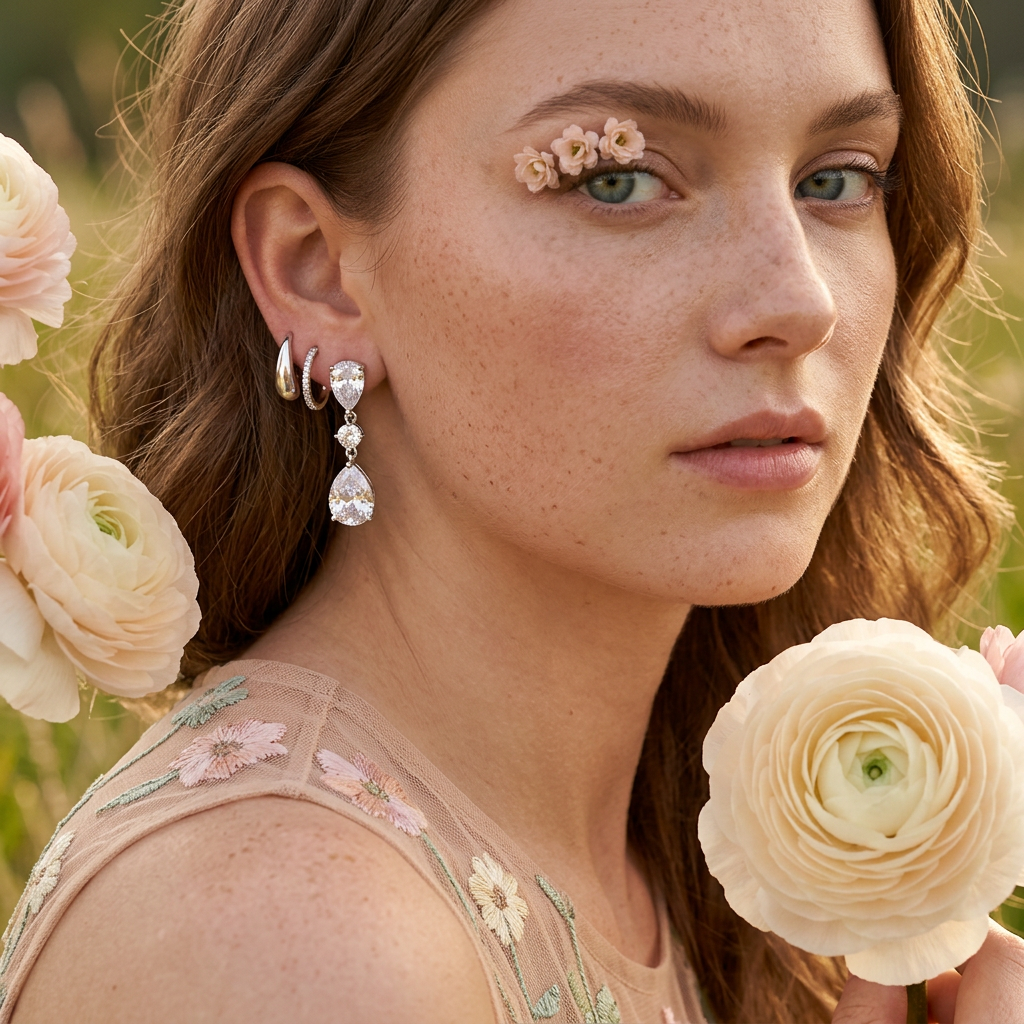 Raevia Silver Pear Drop Earrings