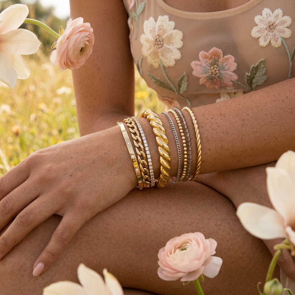 Raelia Golden Knot Cuff Bracelet