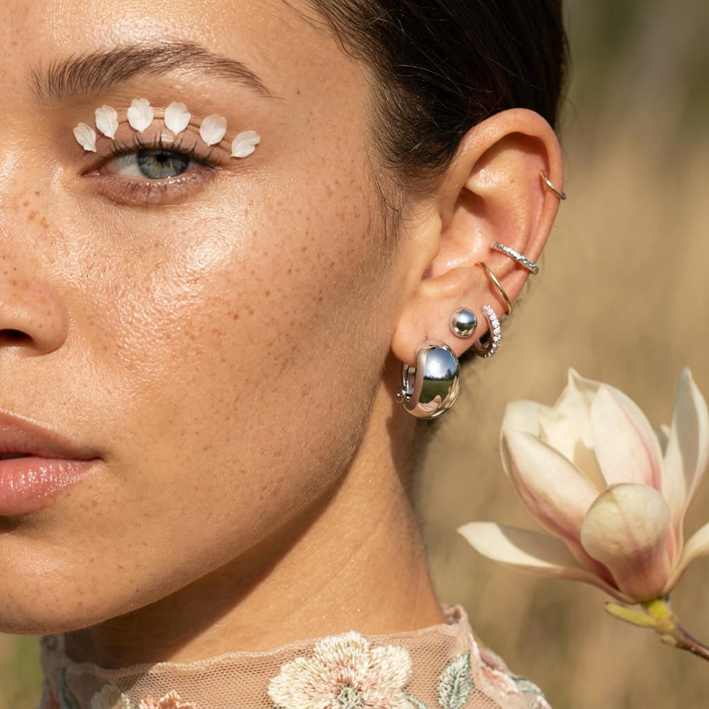 Zeovia Silver Orb Stud Earrings