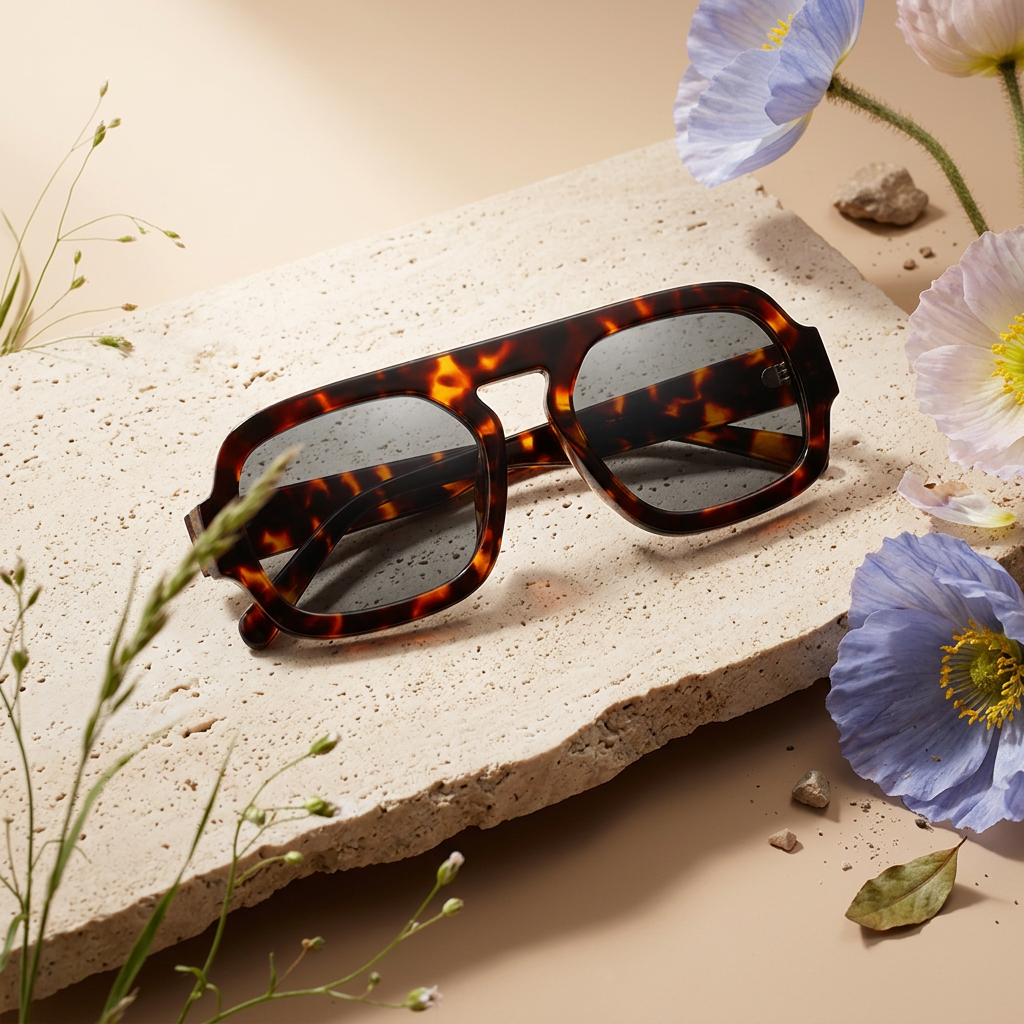 Liovia Tortoiseshell Square Frame Sunglasses