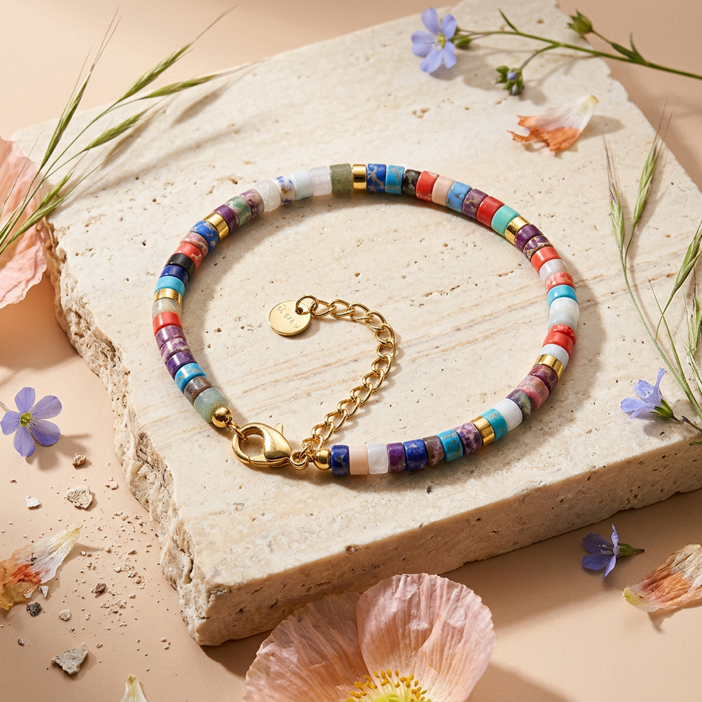 Ziovia Golden Disc Strand Bracelet