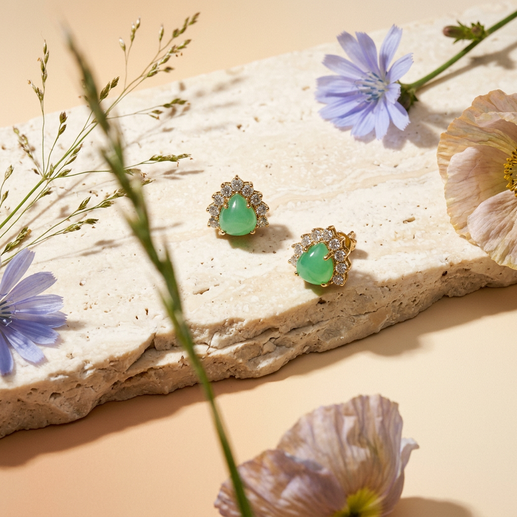 Kaevia Golden Teardrop Stud Earrings