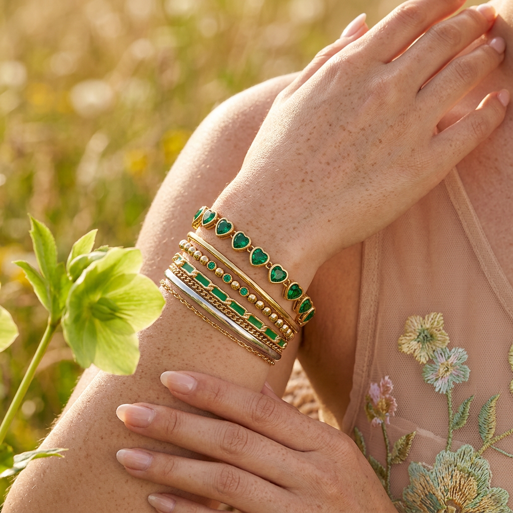 Kaelia Golden Heart Link Bracelet