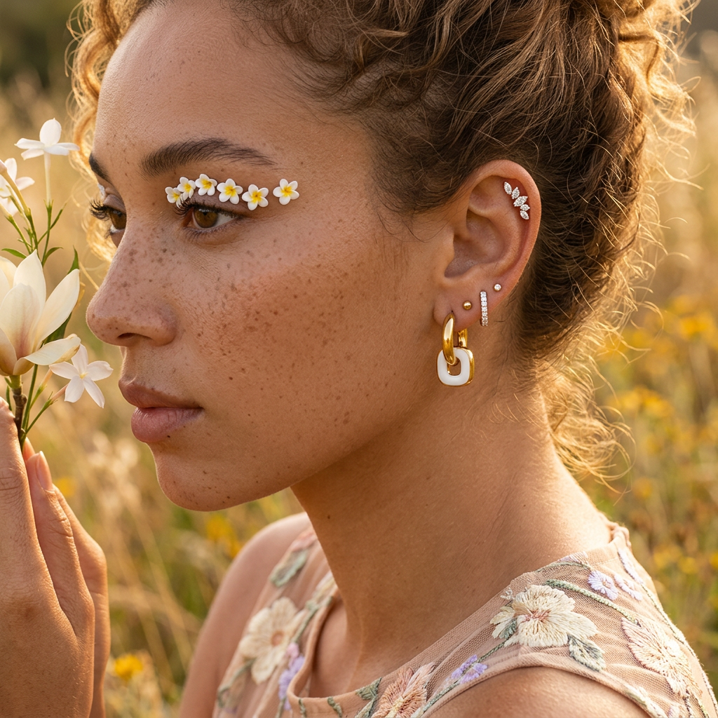 Saemia Golden Drop Huggie Earrings