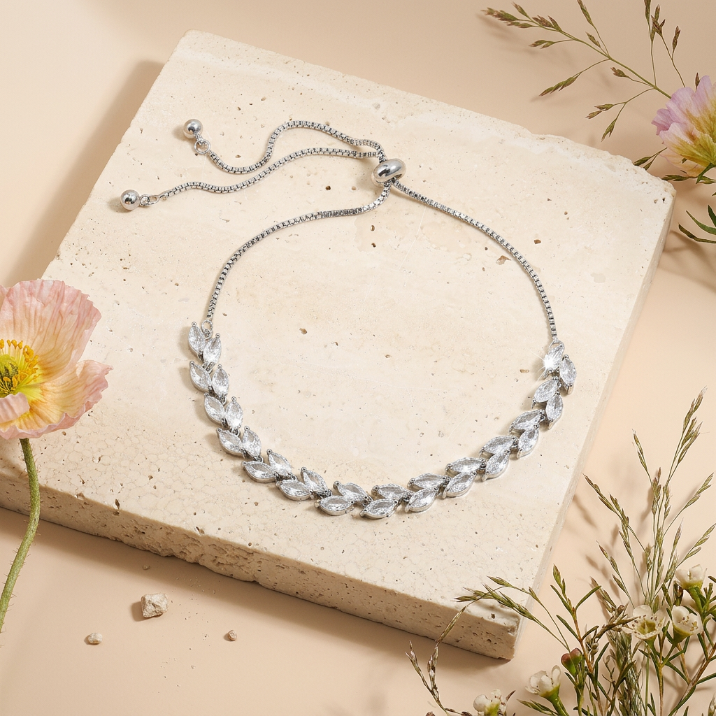 Vialea Silver Leaf Choker Necklace