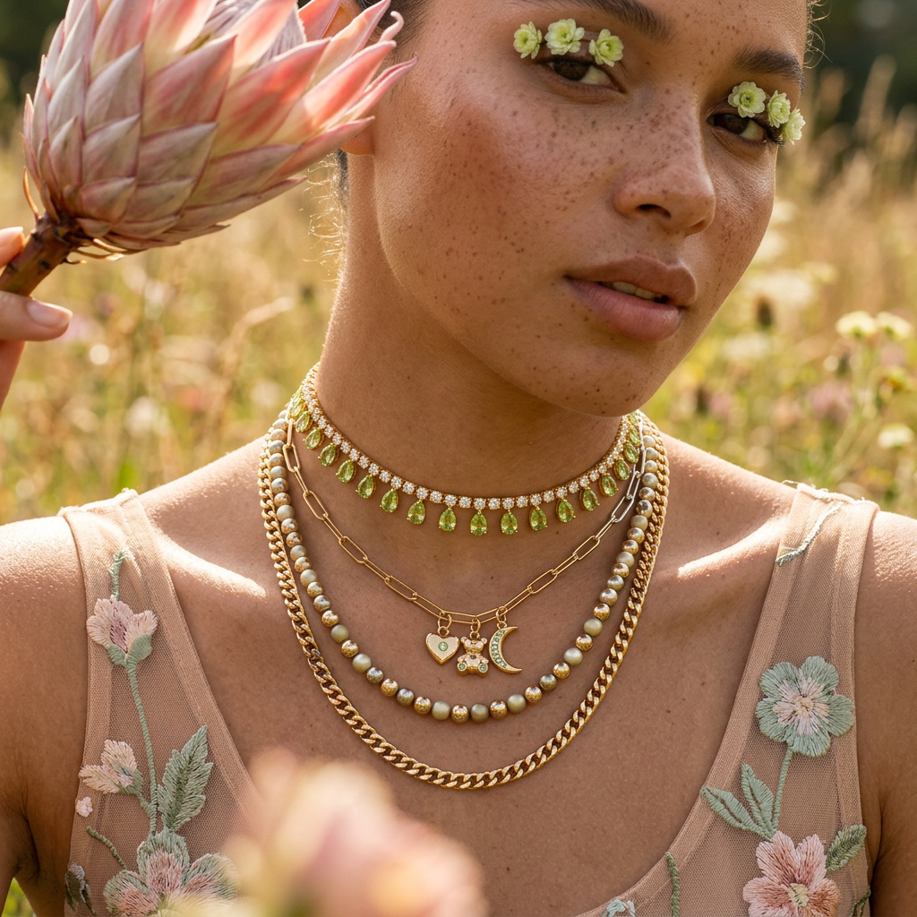 Vaelia Golden Drop Choker Necklace