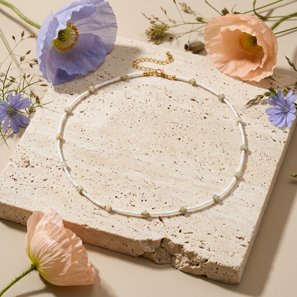 Saelina Golden Bead Choker Necklace