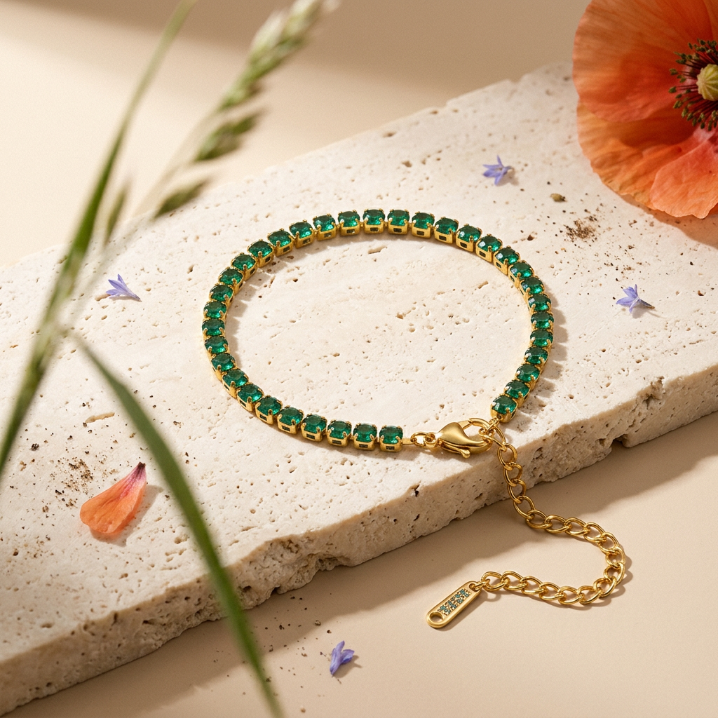 Jiavia Golden Orb Tennis bracelet