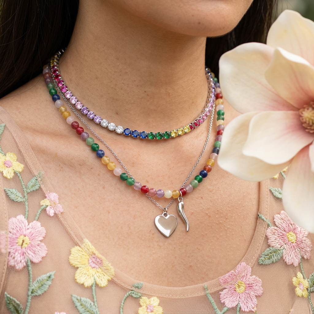 Ziolea Silver Chain Tennis Necklace