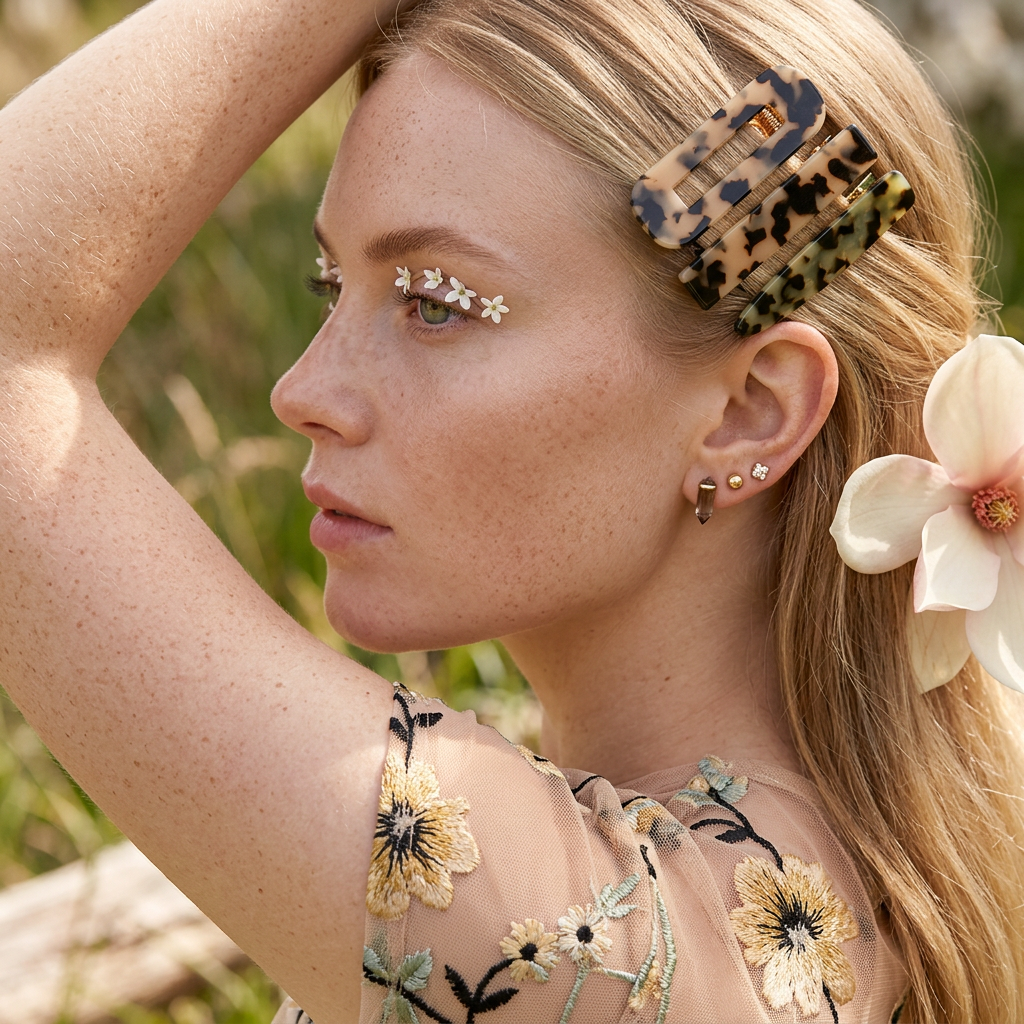 Laelia Golden Oval Barrette Hair accessory