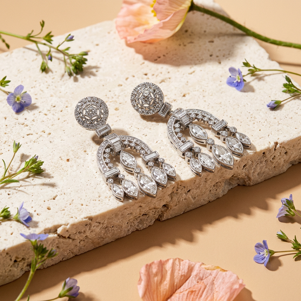Maelina Silver Drop Dangle Earrings