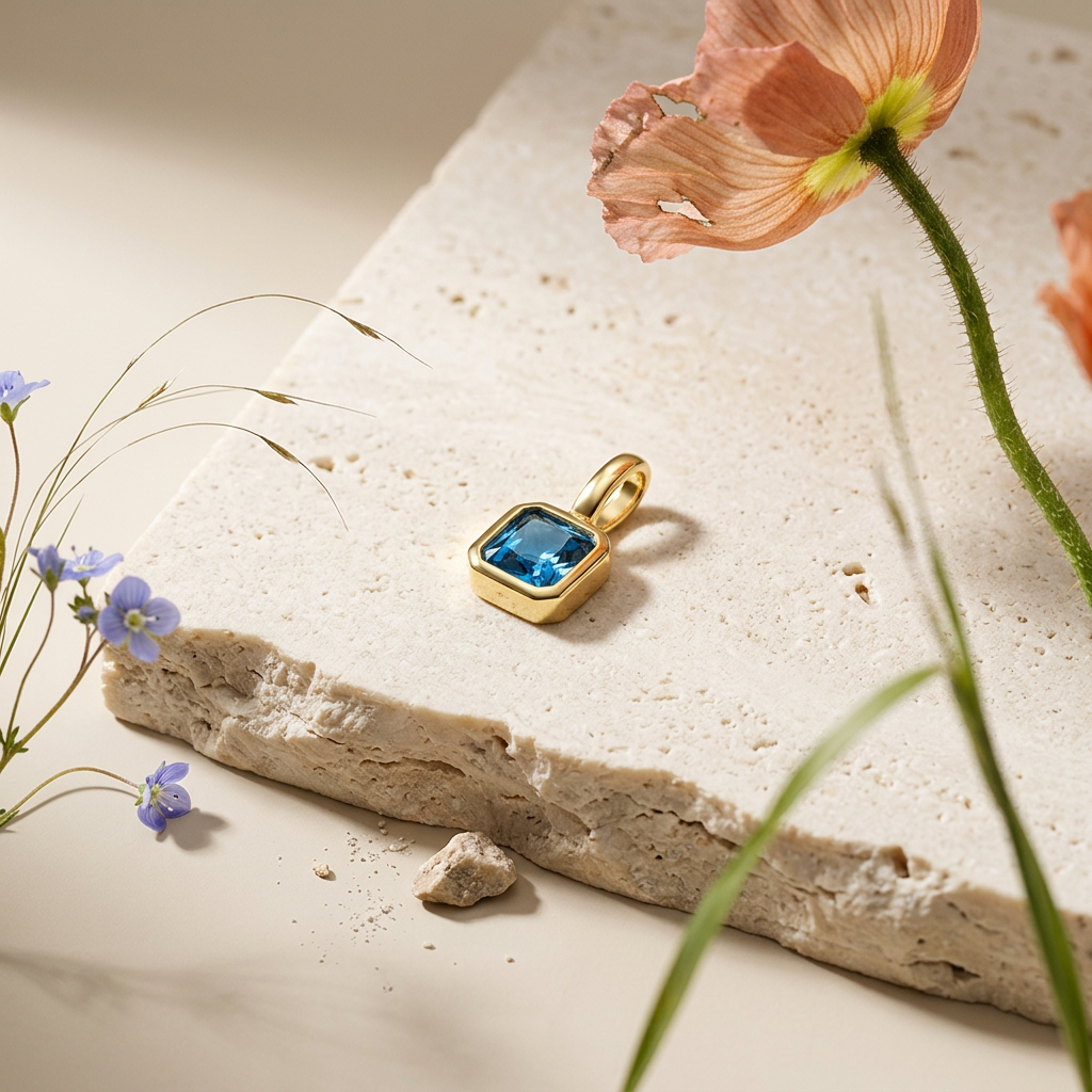 Leasia Golden Square Pendant Charm