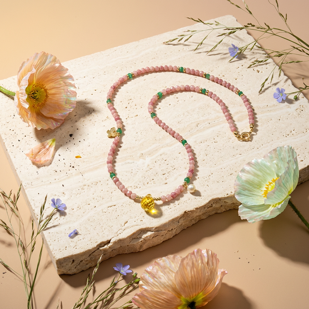 Qiovia Golden Drop Pendant Necklace