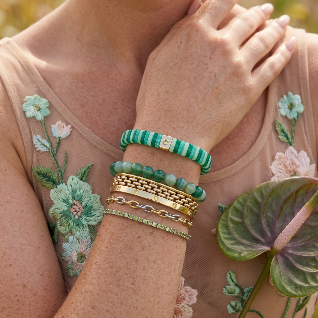 Gaelia Rose Gold Disc Strand Bracelet
