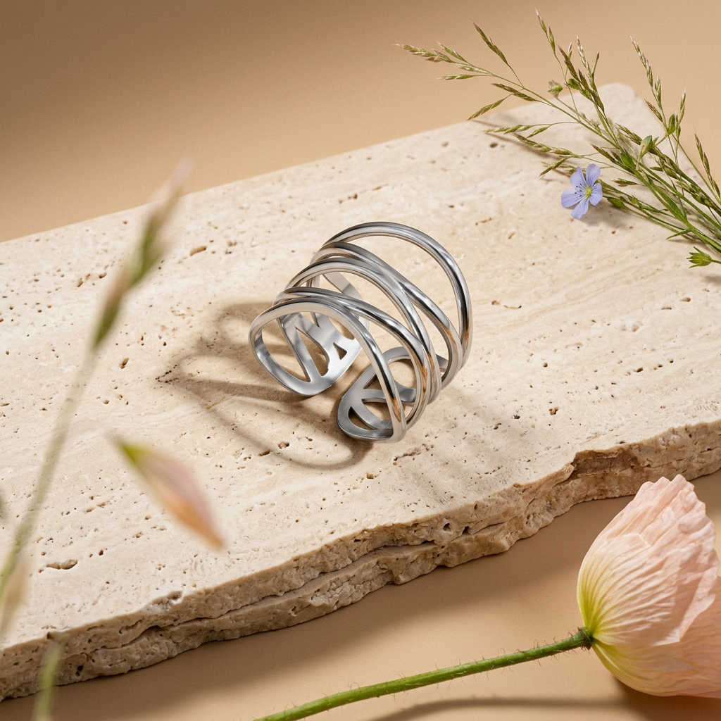 Liovia Silver Knot Statement Ring