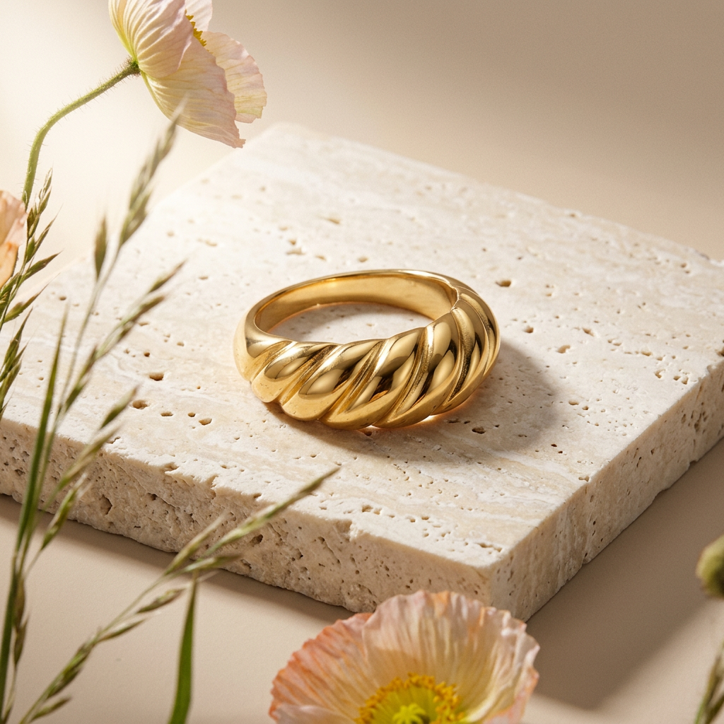 Raevia Golden Knot Band Ring