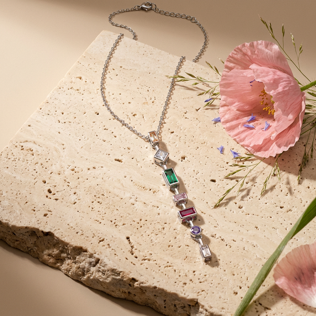 Vealia Silver Bar Pendant Necklace