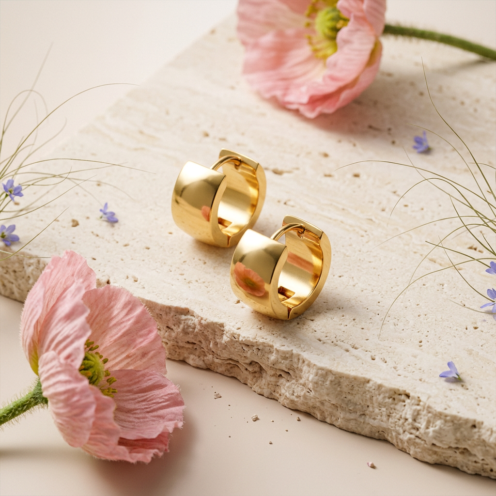 Raelia Golden Halo Huggie Earrings