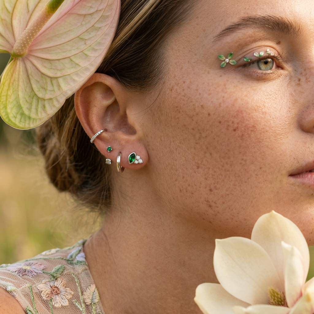 Zeolia Silver Oval Stud Earrings