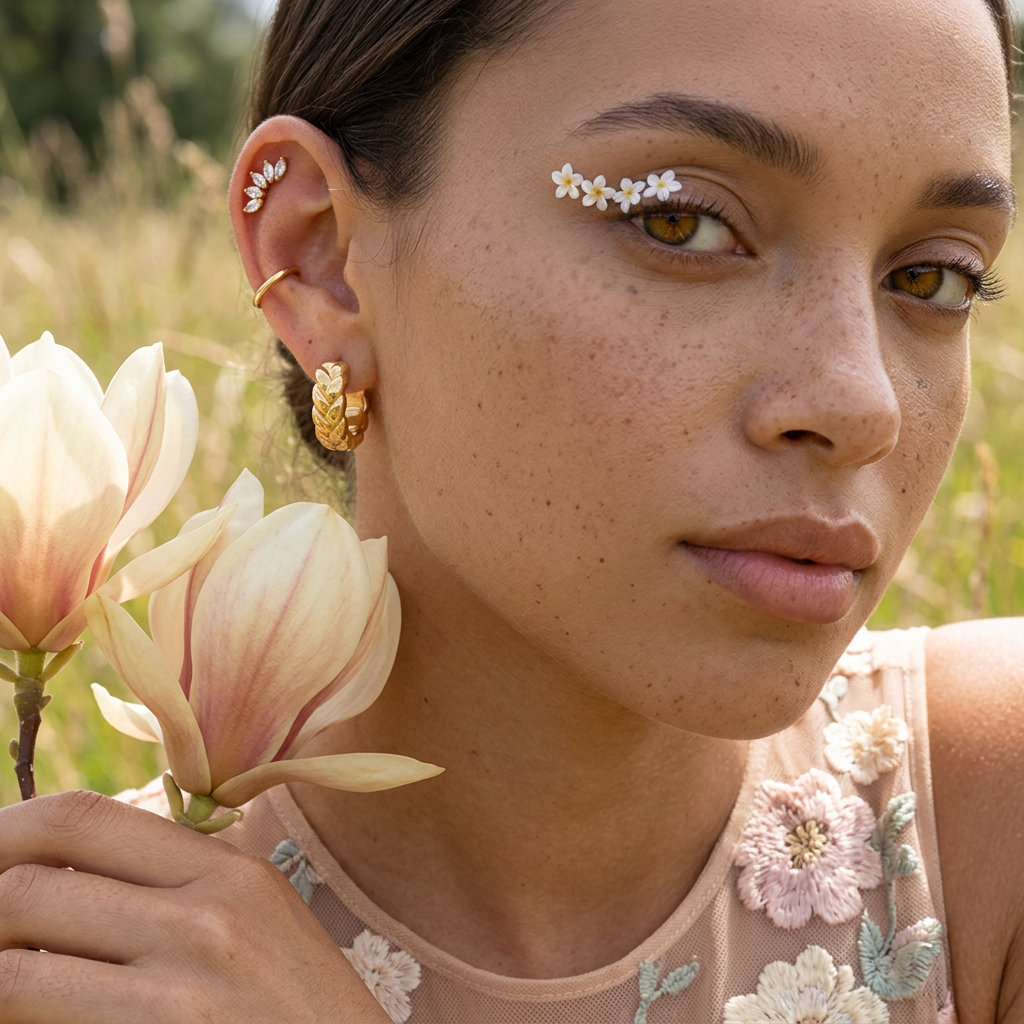 Vaerlia Golden Knot Huggie Earrings