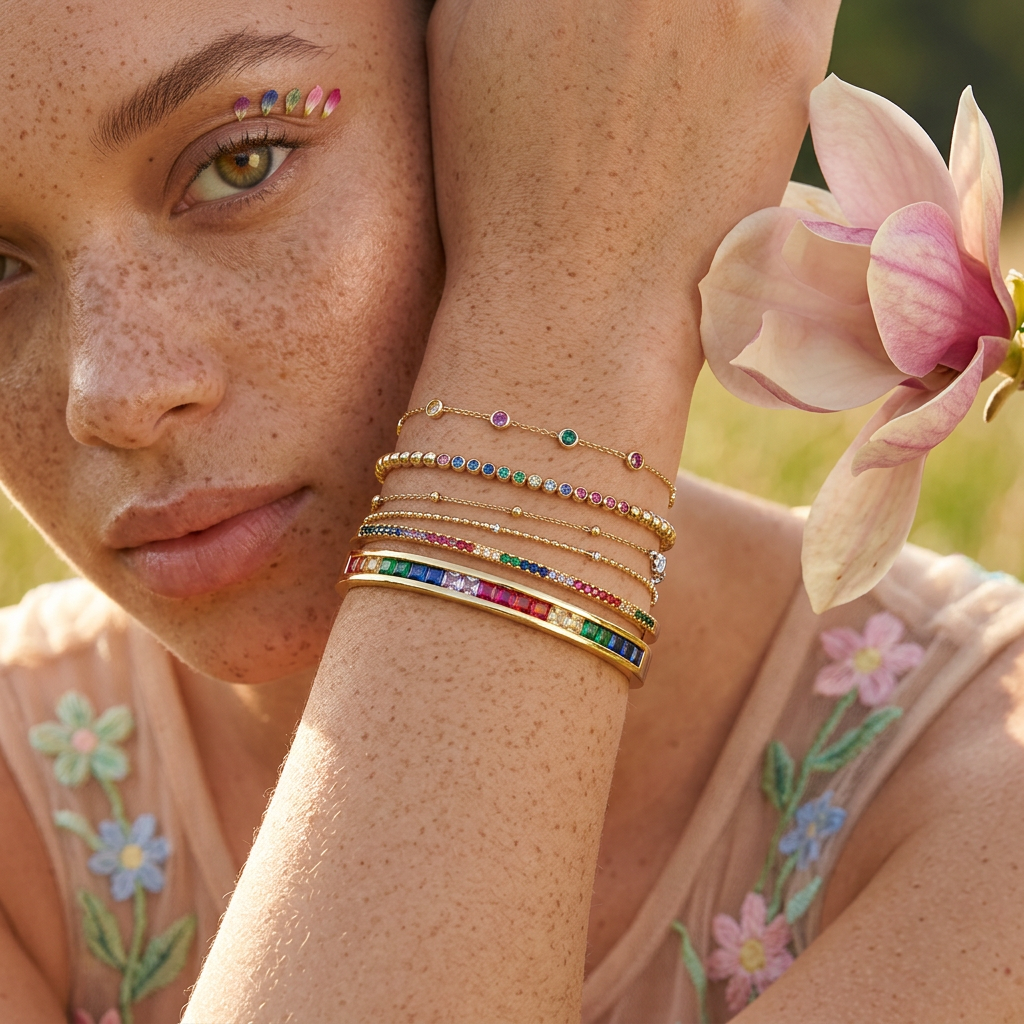 Leavia Golden Ribbon Cuff Bracelet