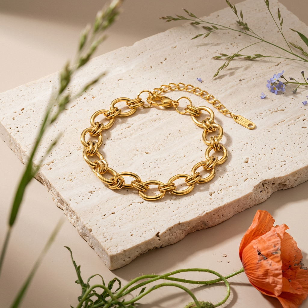 Reolia Golden Link Chain Bracelet