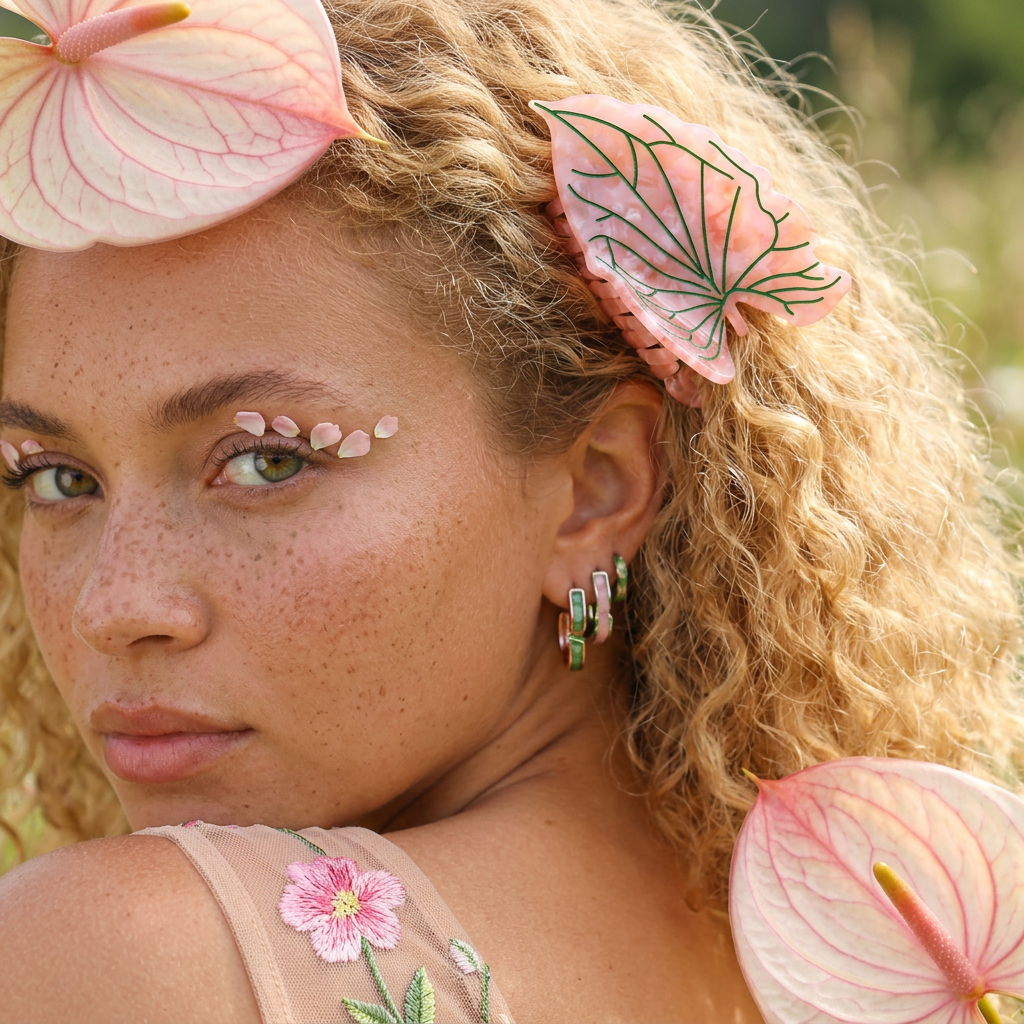 Zaelia Acrylic Leaf Barrette Hair