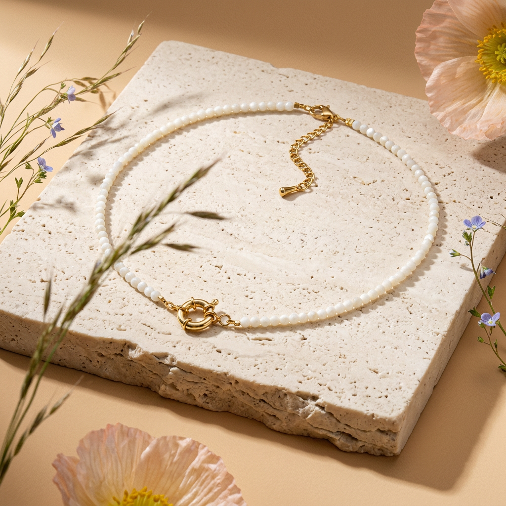 Zeomia Golden Orb Chain Necklace