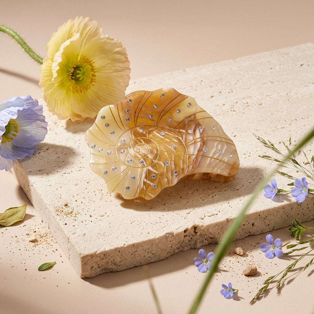 Vaelia Golden Shell Barrette Hair