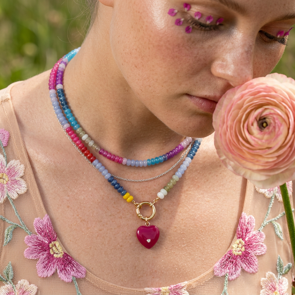 Vaelia Golden Heart Pendant Necklace