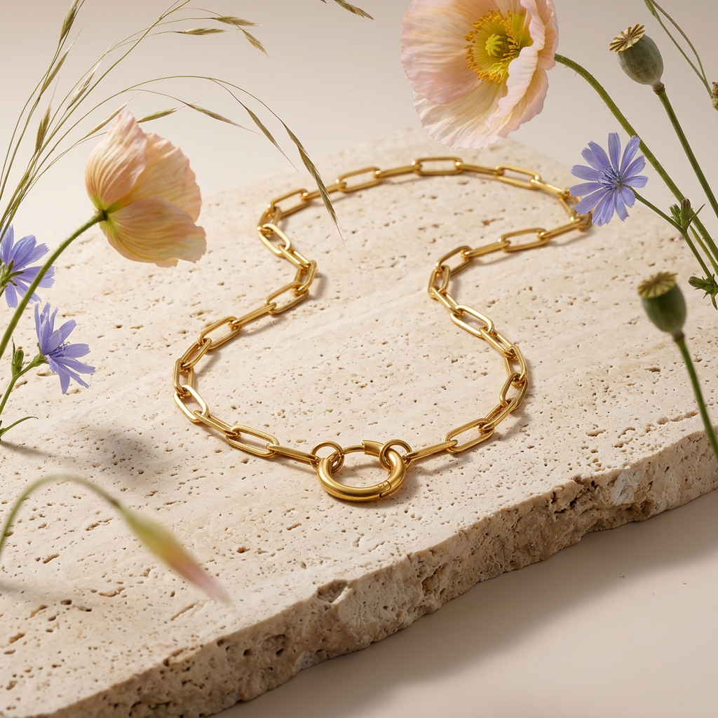 Maunia Golden Paperclip Chain Necklace