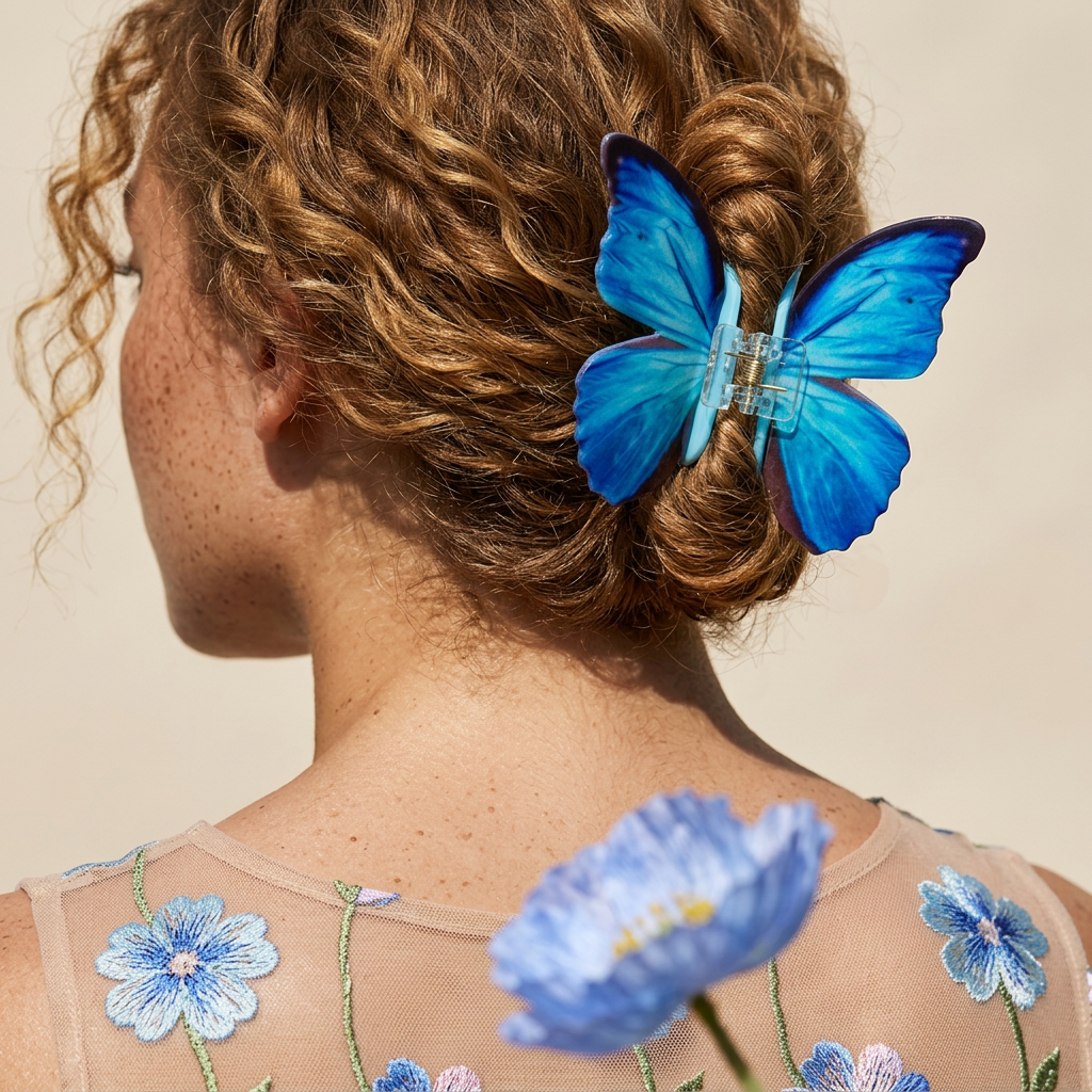 Zuelia Blue Butterfly Clip Hair