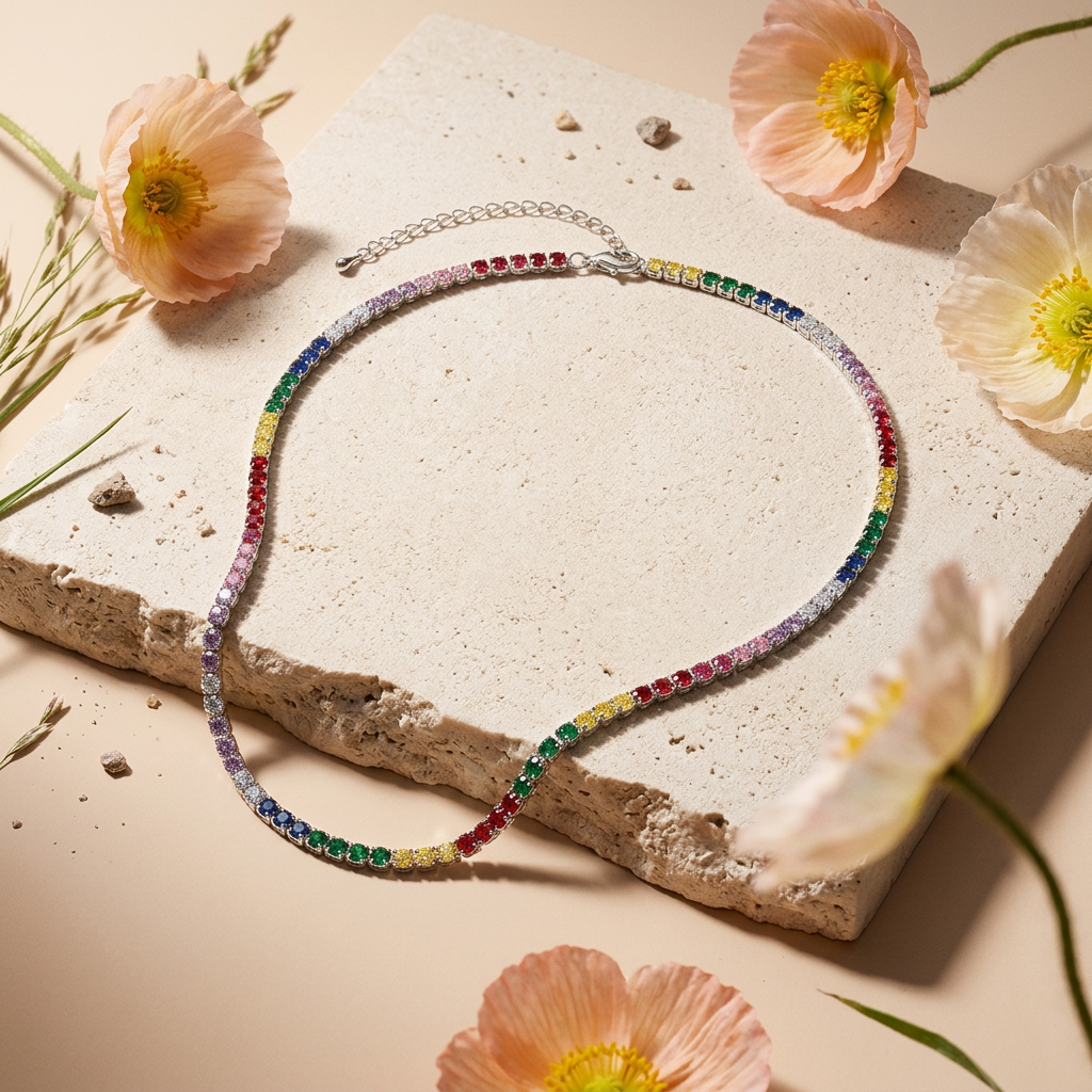 Ziolea Silver Chain Tennis Necklace