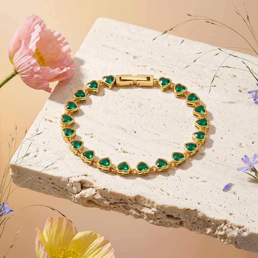 Kaelia Golden Heart Link Bracelet