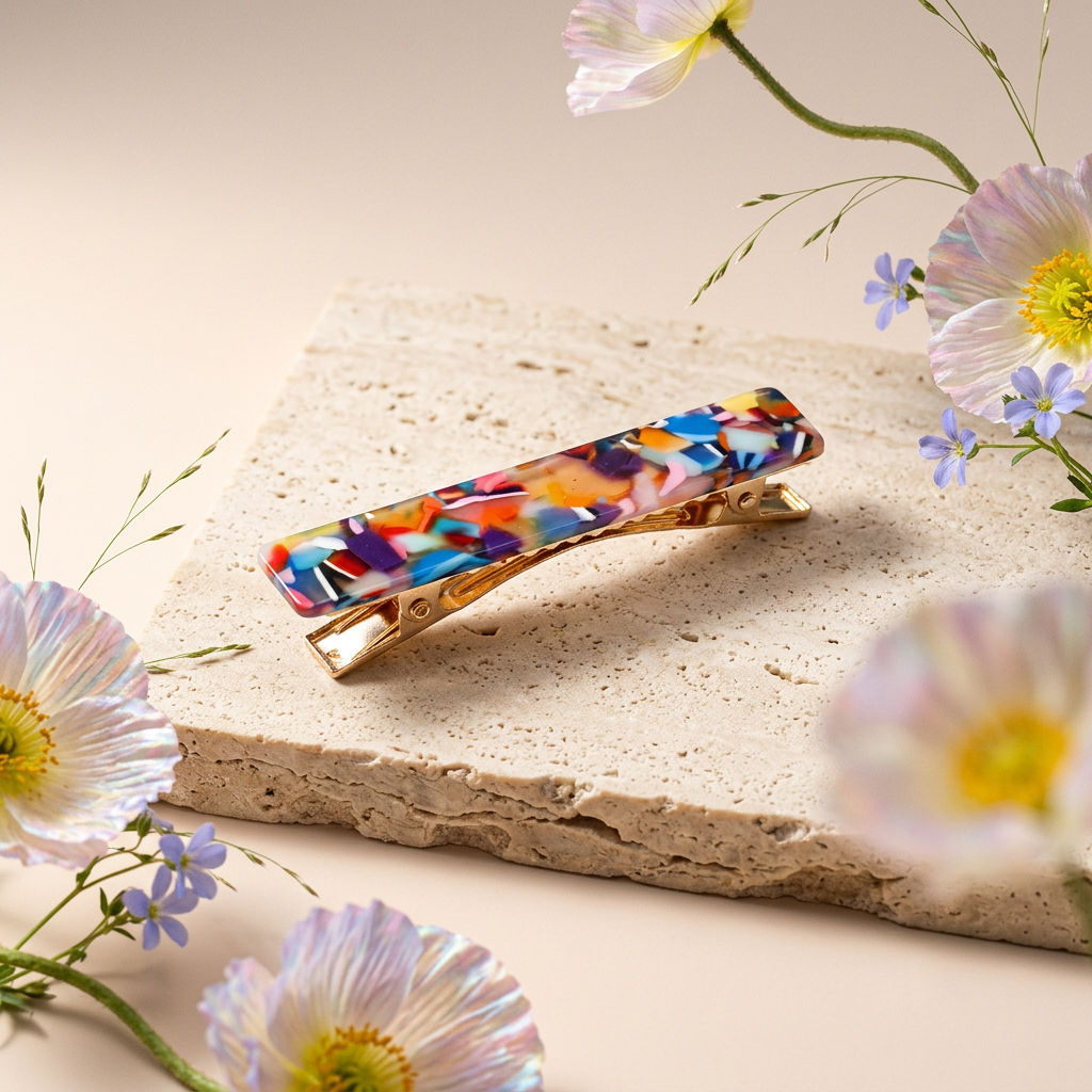 Zealia Golden Bar Barrette hair