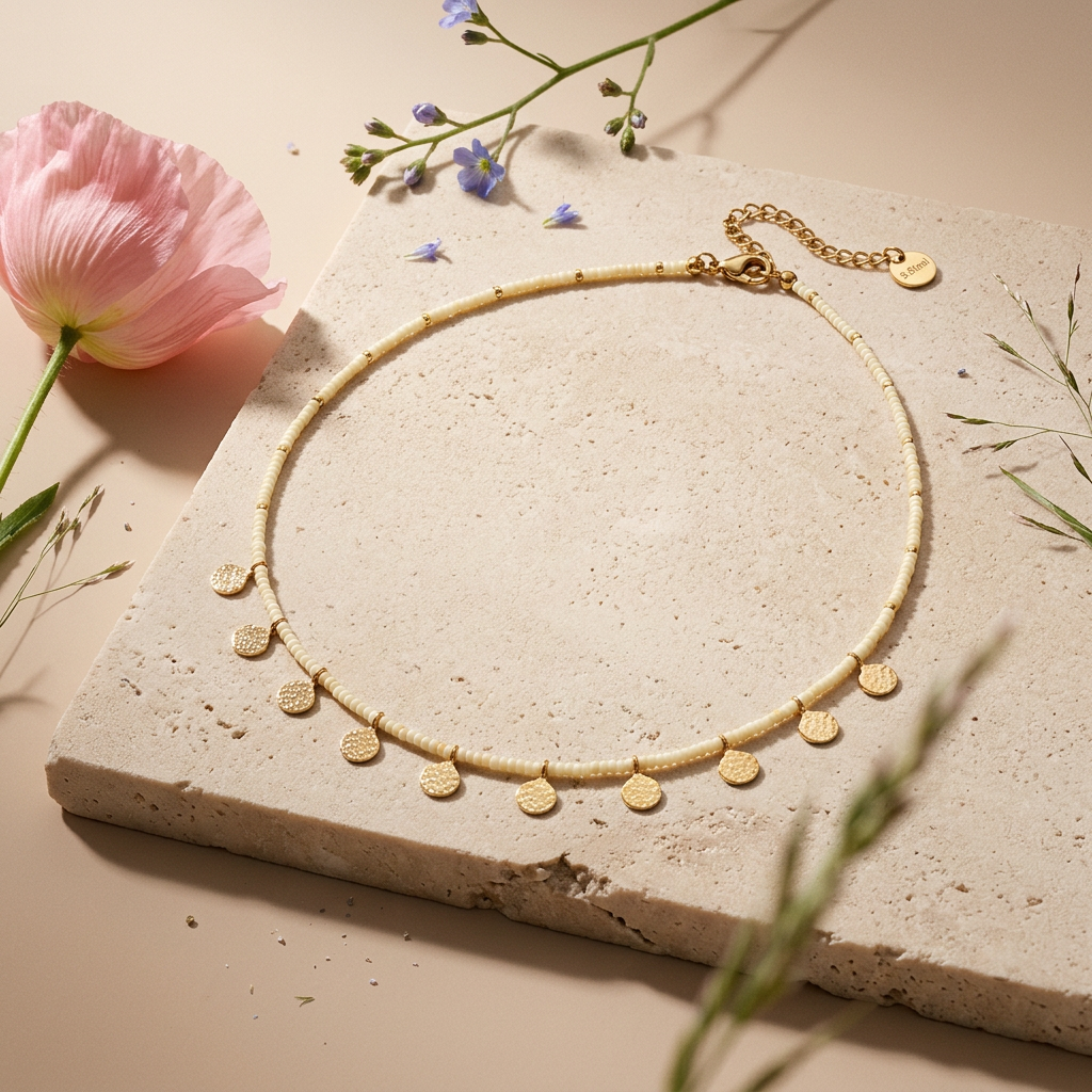 Liora Golden Disc Charm Necklace