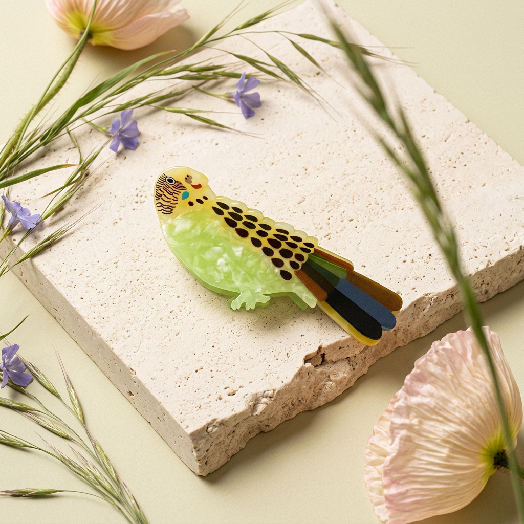 Zaephia Acrylic Parrot Barrette hair