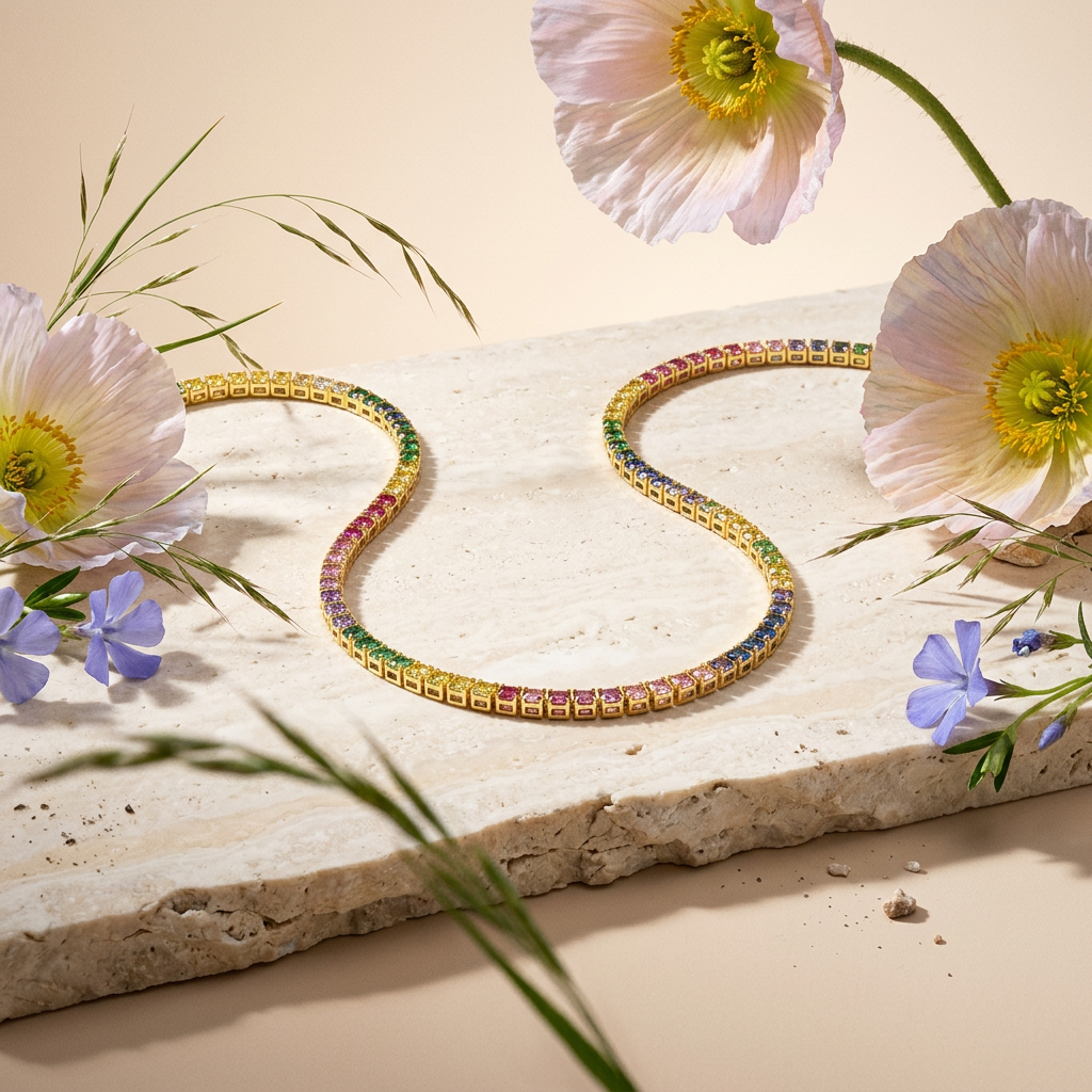 Giolia Golden Tennis Chain Necklace