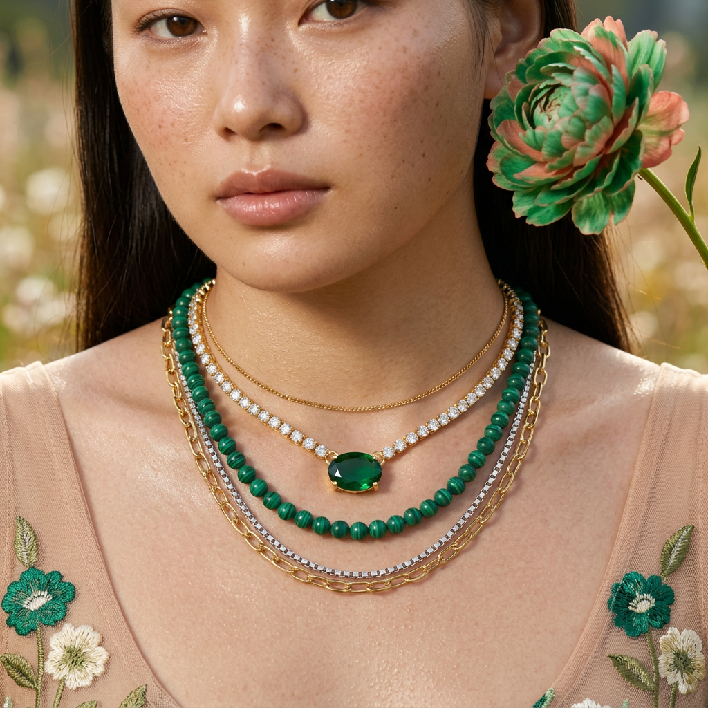 Vealia Golden Oval Pendant Necklace