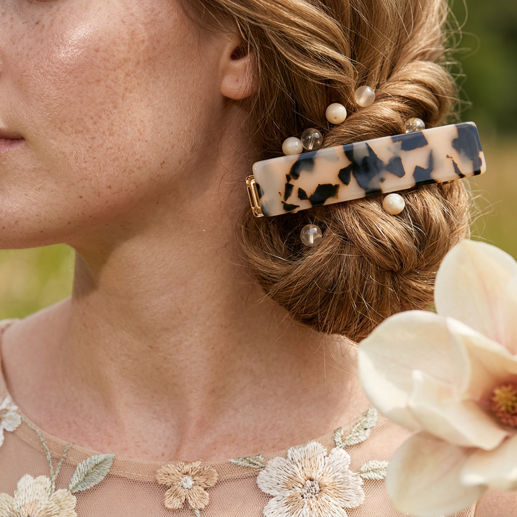 Ziolia Golden Bar Barrette hair