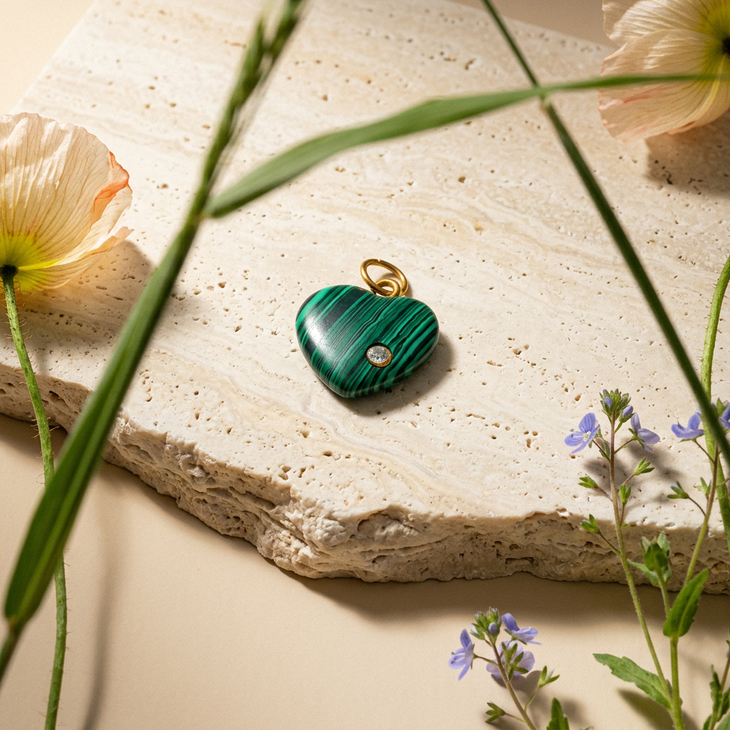 Thionia Golden Heart Pendant Charm