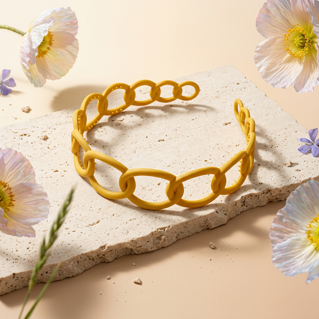 Raevia Matte Acrylic Chain Headband hair