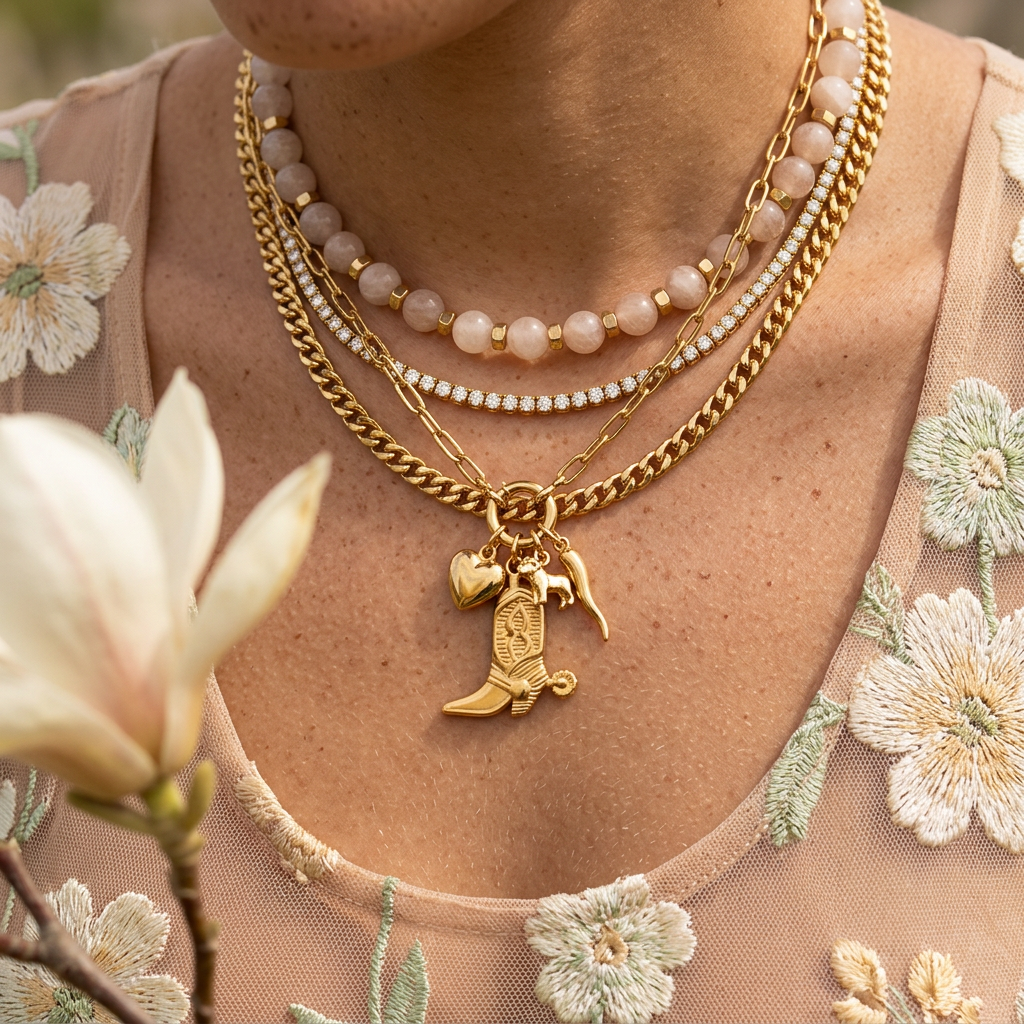 Gaelia Golden Boot Pendant Charm