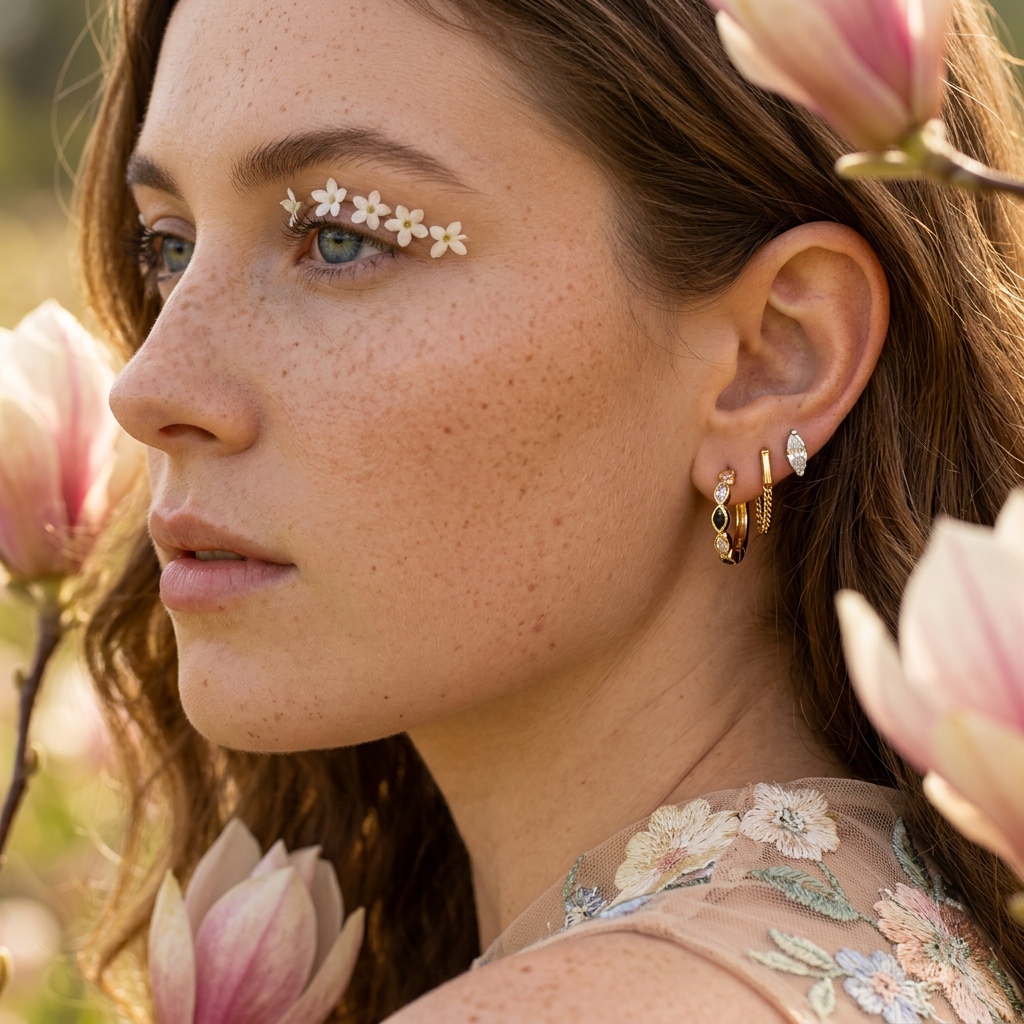 Maevia Golden Halo Huggie Earrings