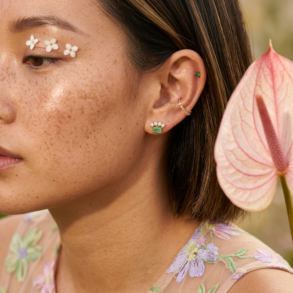 Gialia Golden Cluster Stud earrings