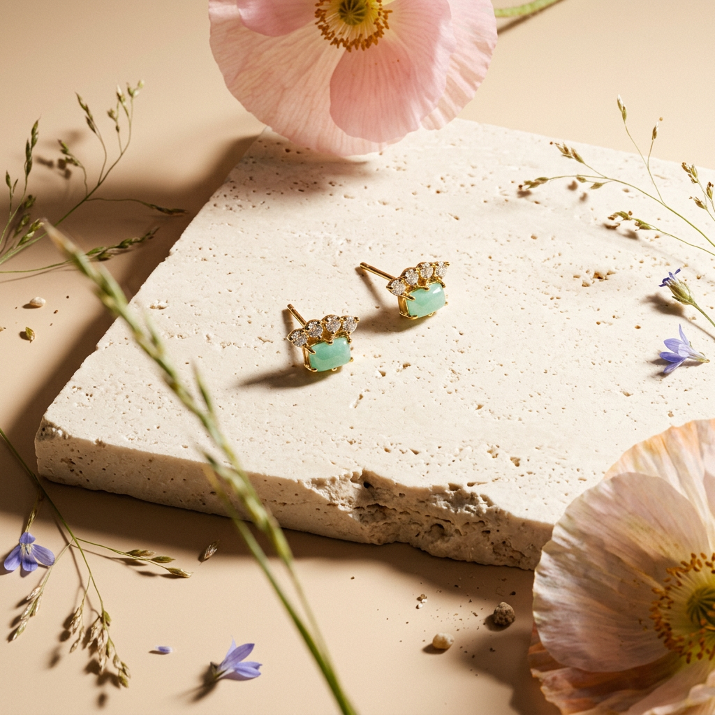 Vielia Golden Halo Stud Earrings