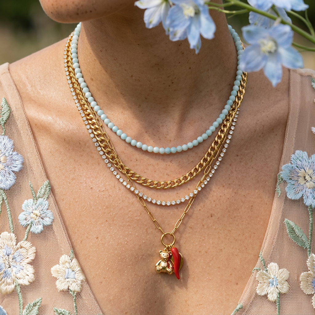 Maerina Yellow Gold Orb Strand Necklace