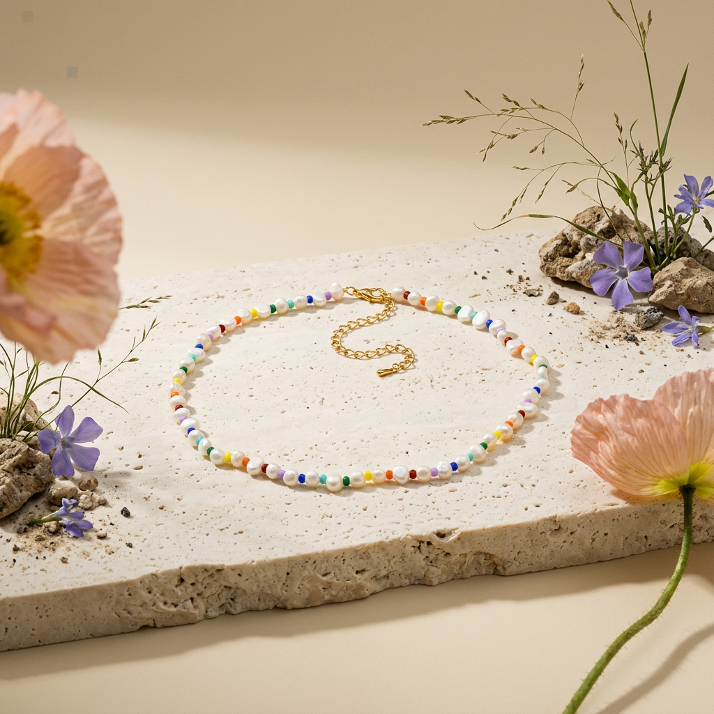 Nevalia Golden Pearl Strand Necklace
