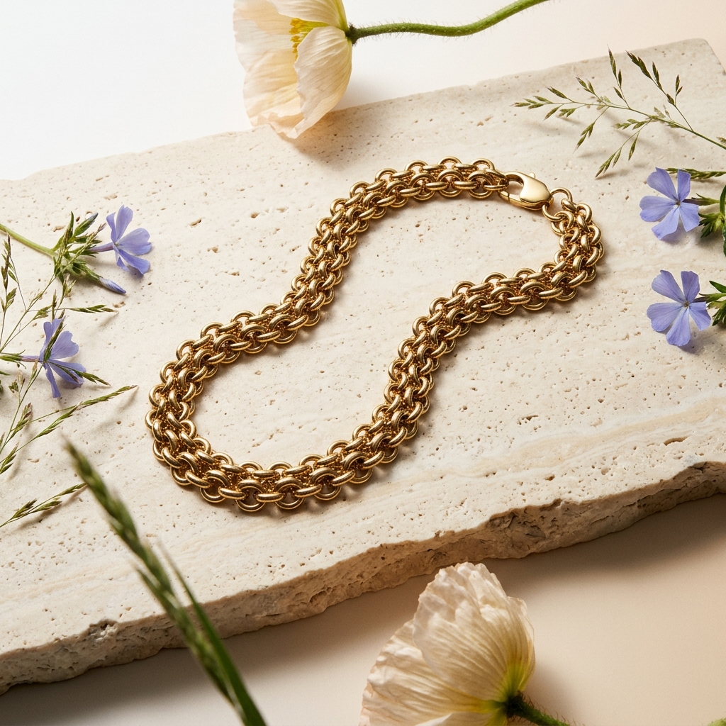 Violia Golden Chain Collar Necklace