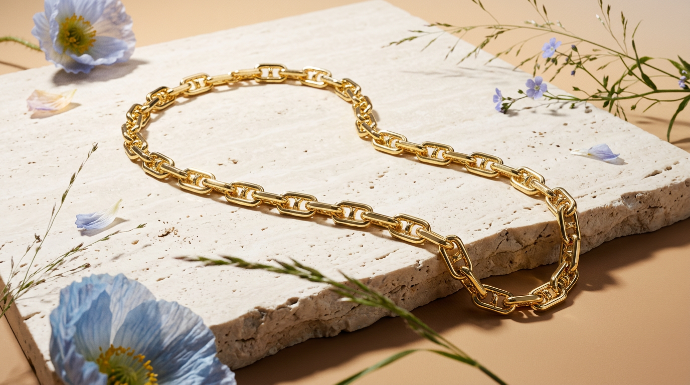 Thaelia Golden Link Chain Necklace